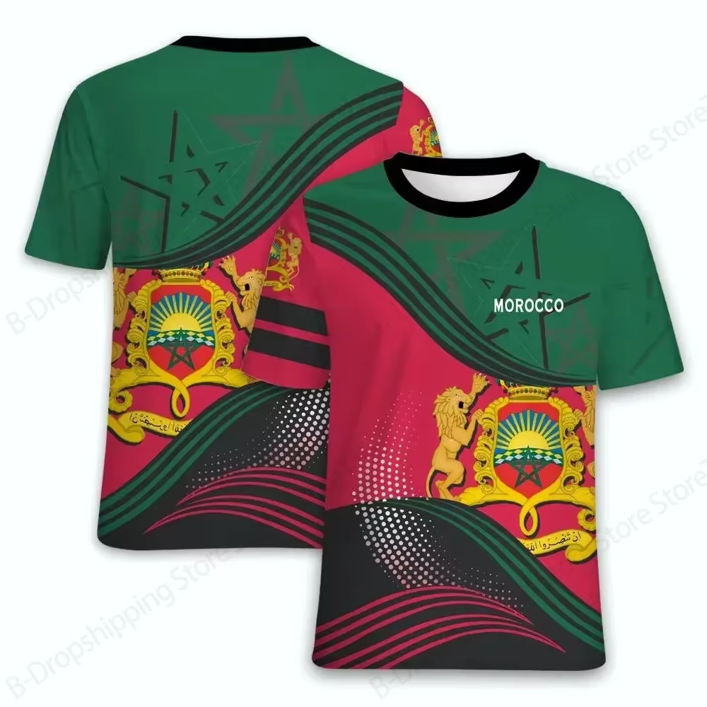 Drapeau marocain impression 3d T-shirt hommes femmes mode
