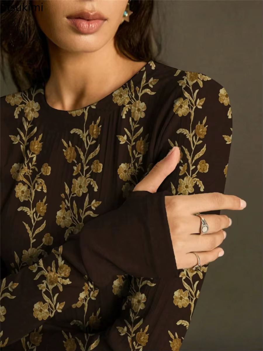 T-shirt moulant à manches longues pour femme
