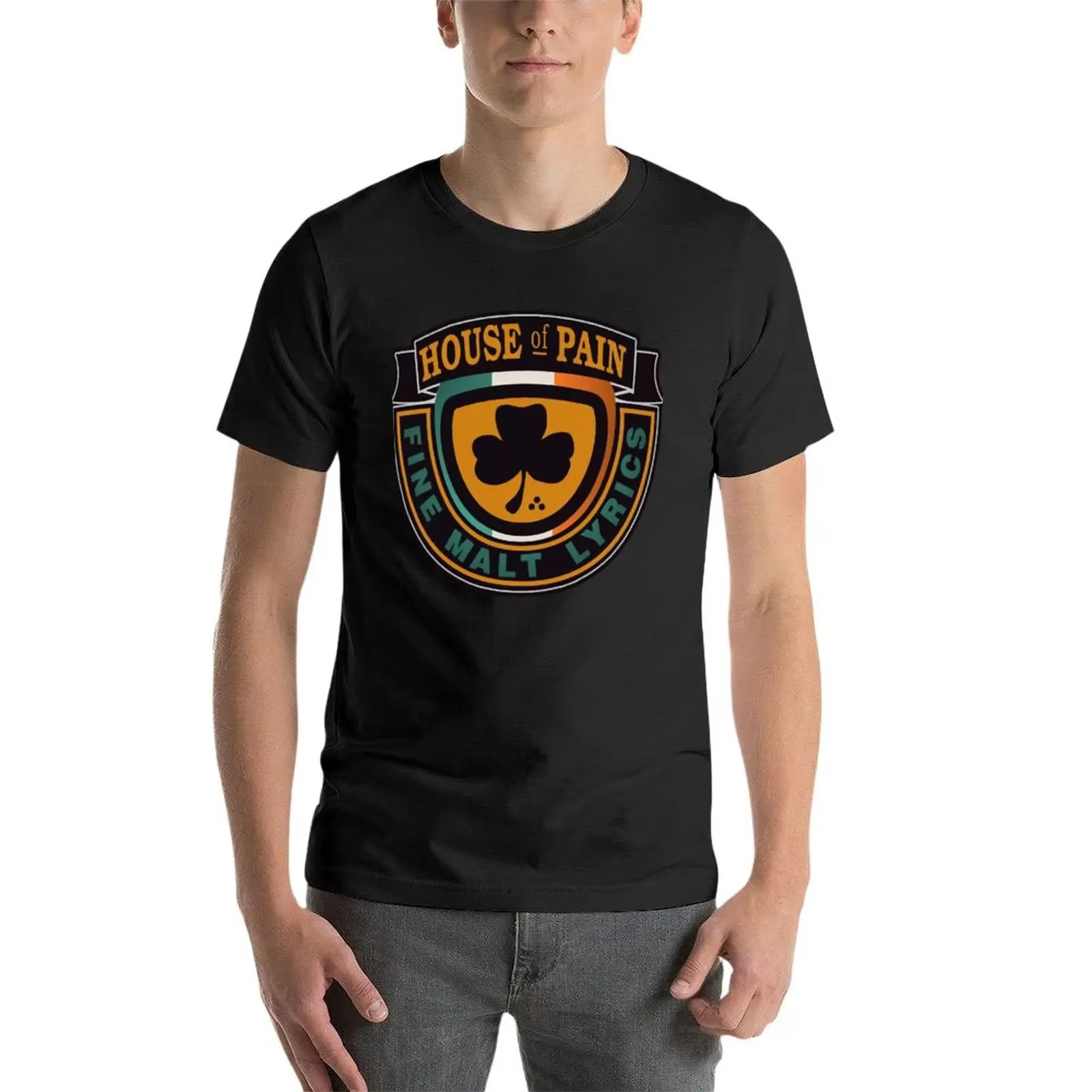 T-shirt grand et grand pour hommes, vêtements esthétiques noirs, House of oto