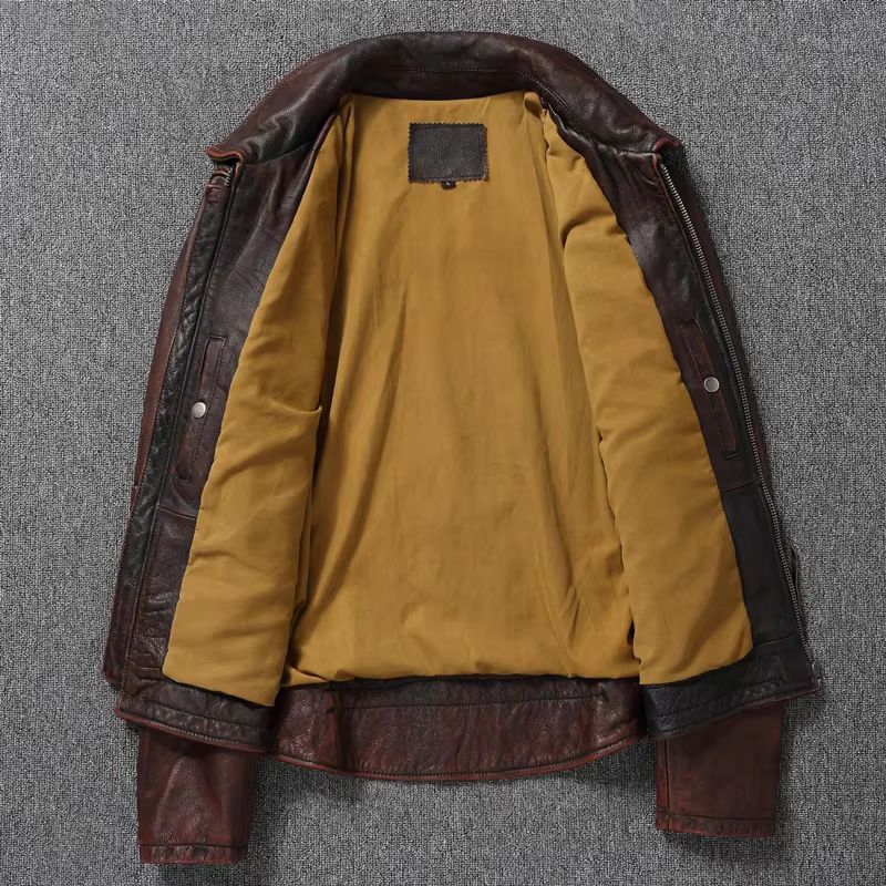 Veste en cuir de vache surdimensionnée