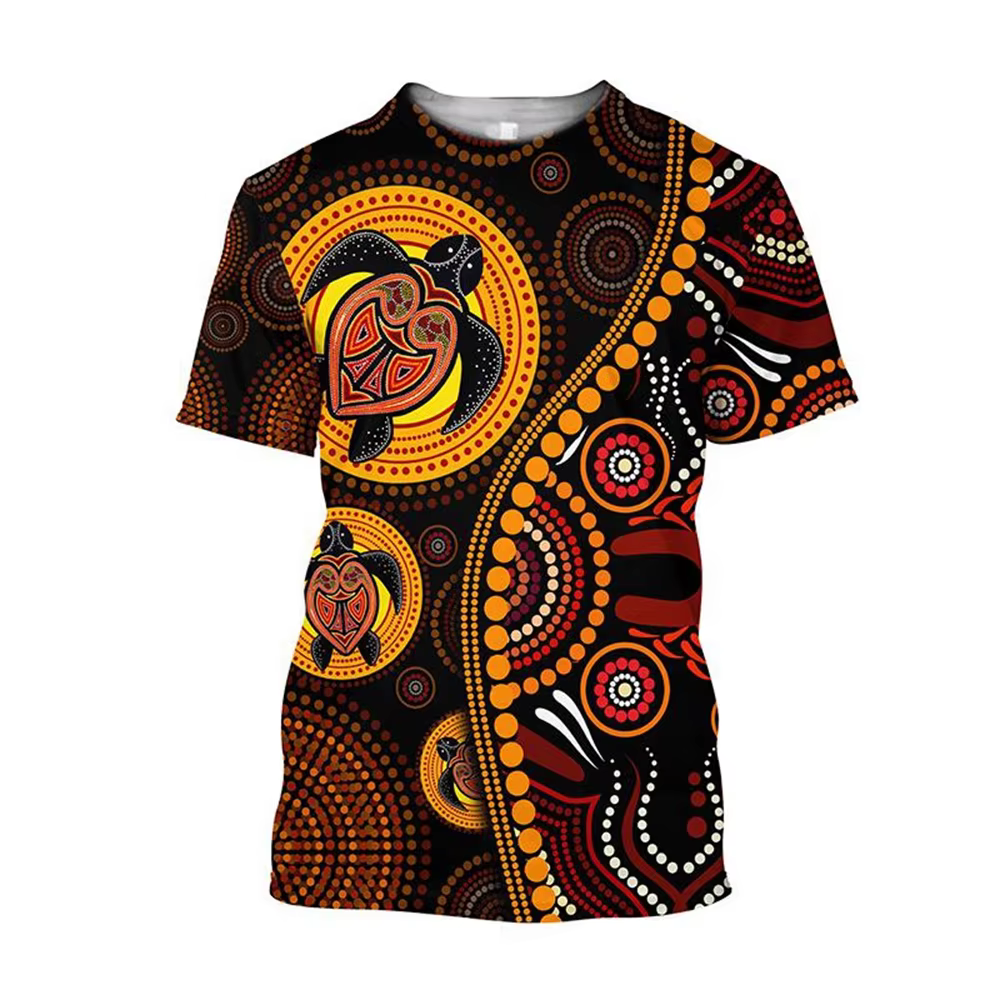 T-shirt imprimé en 3D Tortue indigène Jolie tillisme Art
