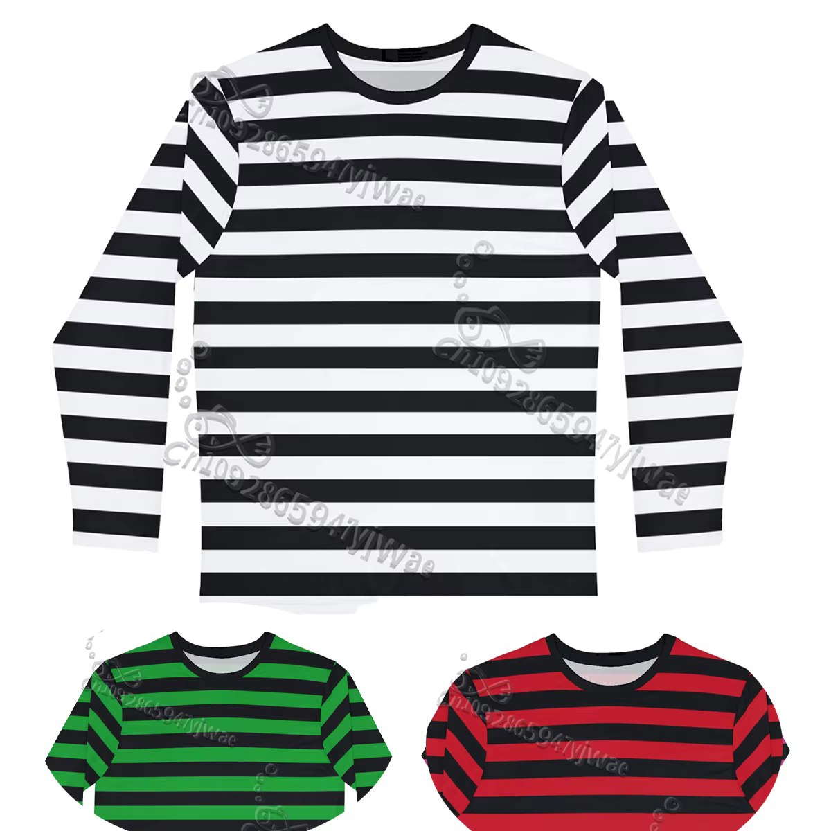 T-shirt à manches longues rayé style gothique français, col rond, décontracté, streetwear, polyvalent, pour le quotidien, printemps, enfant et adulte