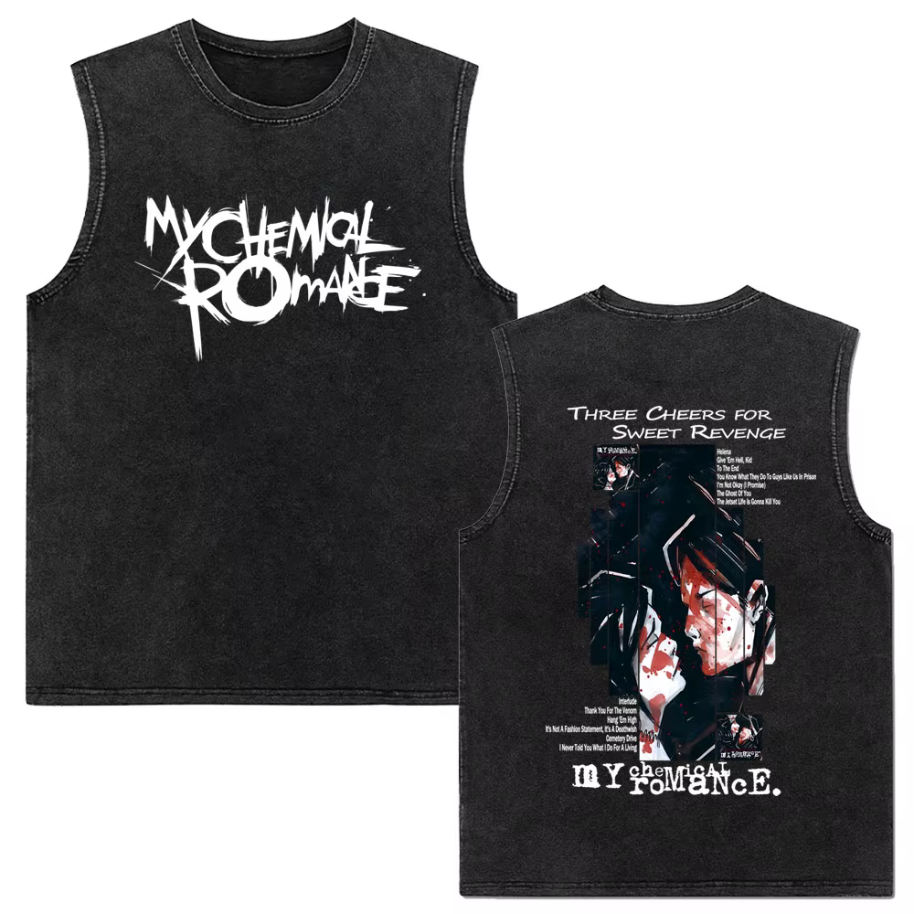 Mon Romance chimique l'album Black Parade Vintage lavé débardeurs hommes femmes Punk Emo Rock surdimensionné sans manches gilet t-shirts