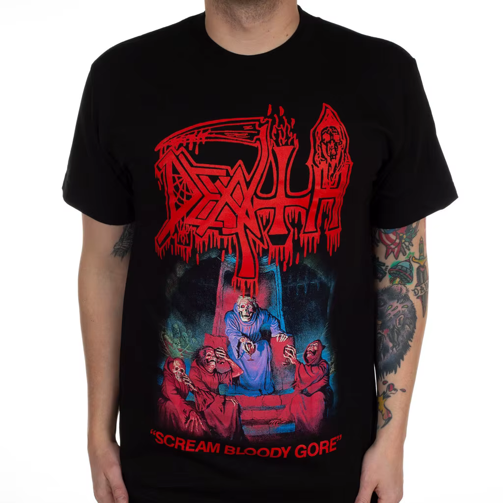 T-shirt en coton unisexe à motif DEATH Band
