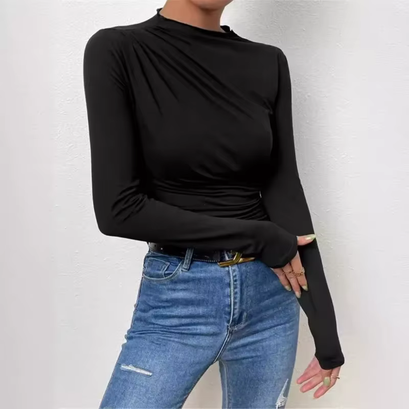 T-shirt basique à manches longues pour femmes