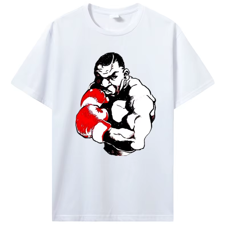 T-shirt de boxe rétro en coton pour hommes