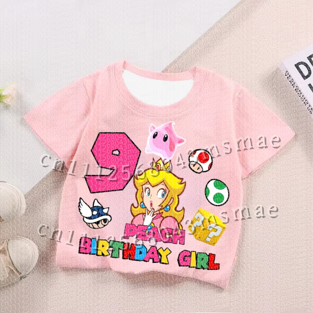Nouveau T-shirt imprimé Super Mario 2026 pour garçons et filles