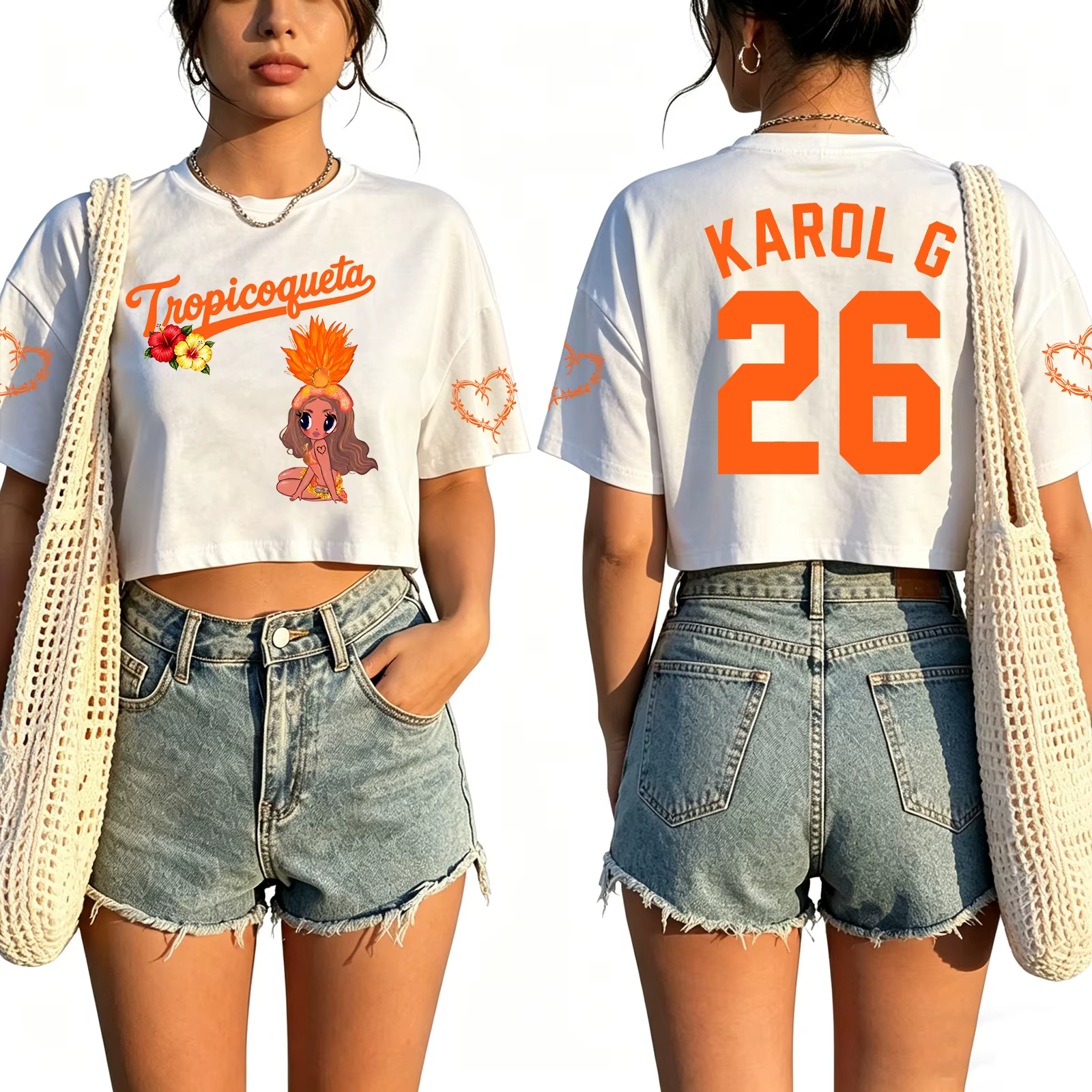 T-shirt court Karol G Tour 2026 pour femme