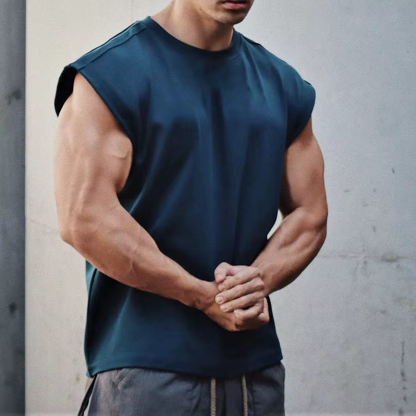 Nouveaux hommes col rond débardeur couleur Pure coton été gilet gymnase musculation musculaire Streetwear chemise sans manches entraînement Fitness Sport