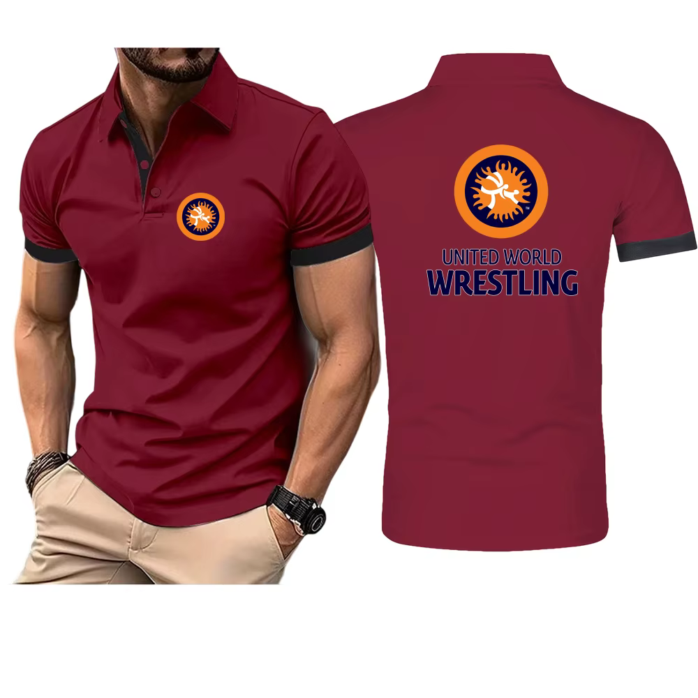 United World Wrestling UWW 2025 nouveau Polo pour hommes été revers à manches courtes décontracté respirant léger luxe Cool T-Shirt