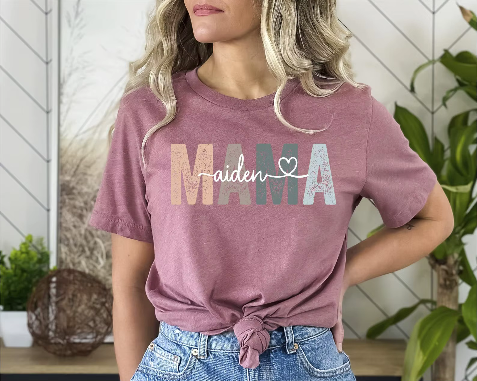 T-shirt personnalisé pour maman avec les noms des enfants