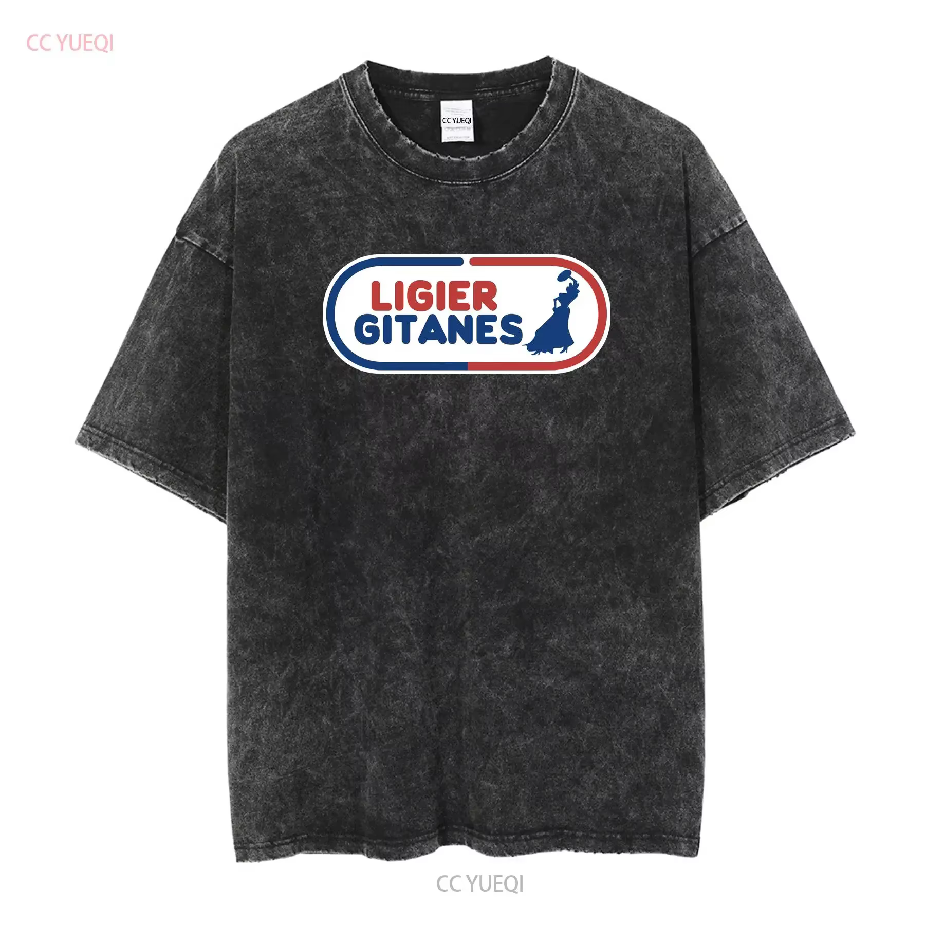 Ligier Gitanes Active Logo T Shirt Taille drôle Mode Américain manches longues ou courtes vintage Lavé