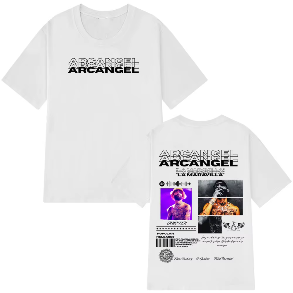 T-shirt de la tournée d'album du rappeur Arcangel pour hommes et femmes, mode hip-hop, t-shirt à manches courtes surdimensionné, t-shirt décontracté gothique punk en coton