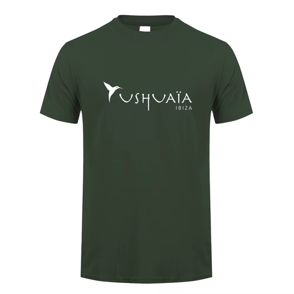 T-shirt Ushuaia Ibiza pour hommes été unisexe à manches courtes coton