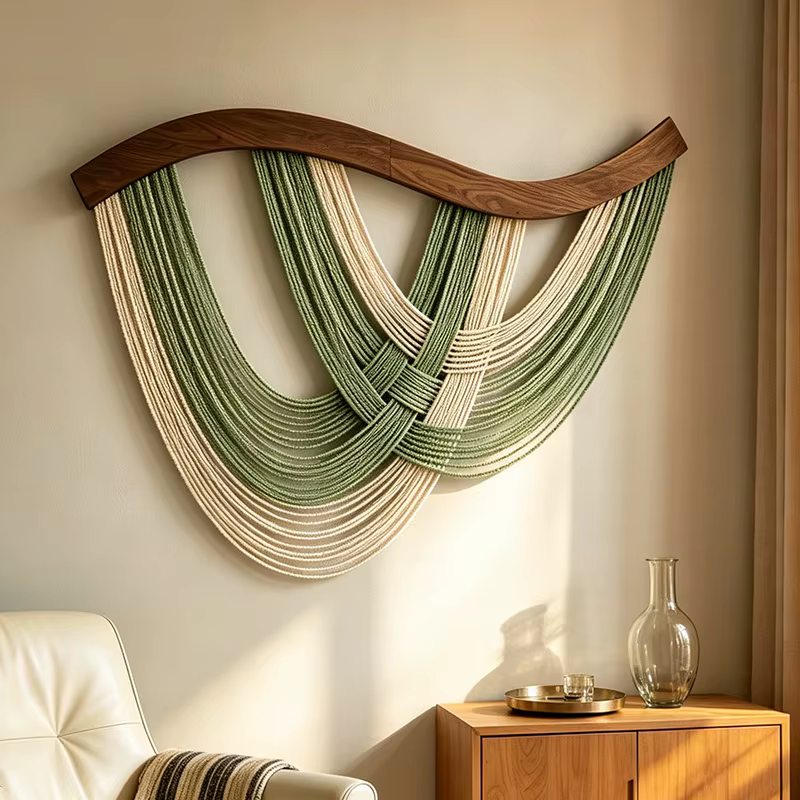 Décoration murale en macramé