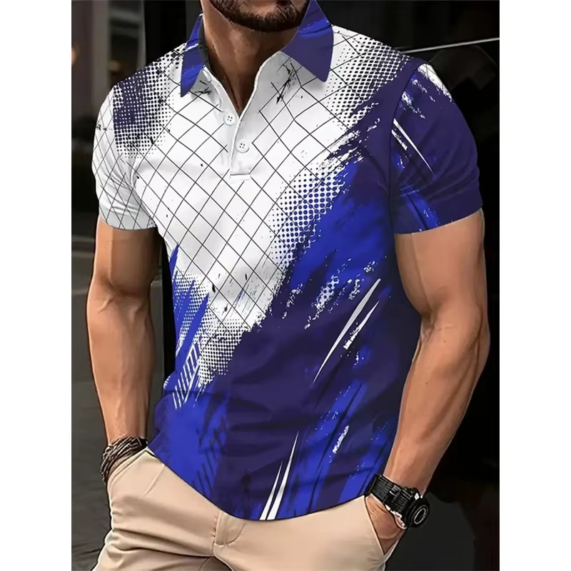 Polo homme à motif irrégulier tendance