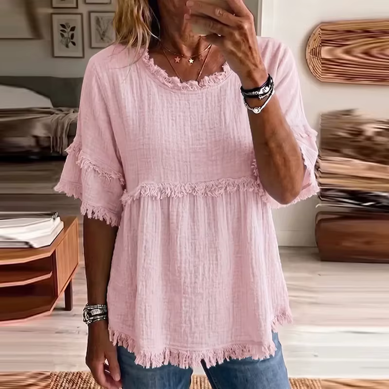 T-shirt élégant pour femme à franges