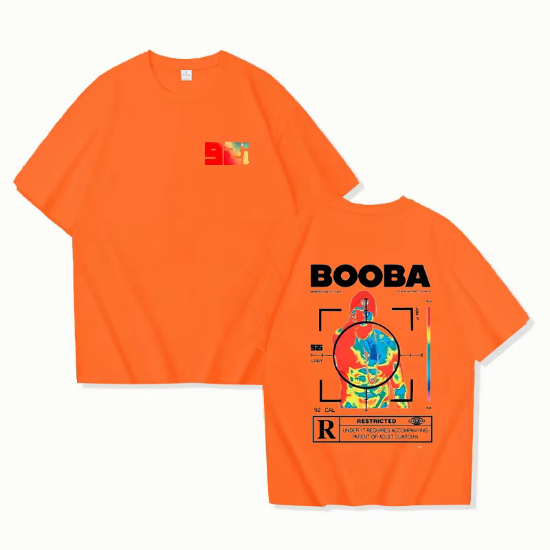 B2O T-shirts hommes mode BOOBA imprimé à manches courtes t-shirt femmes décontracté Harajuku Streetwear