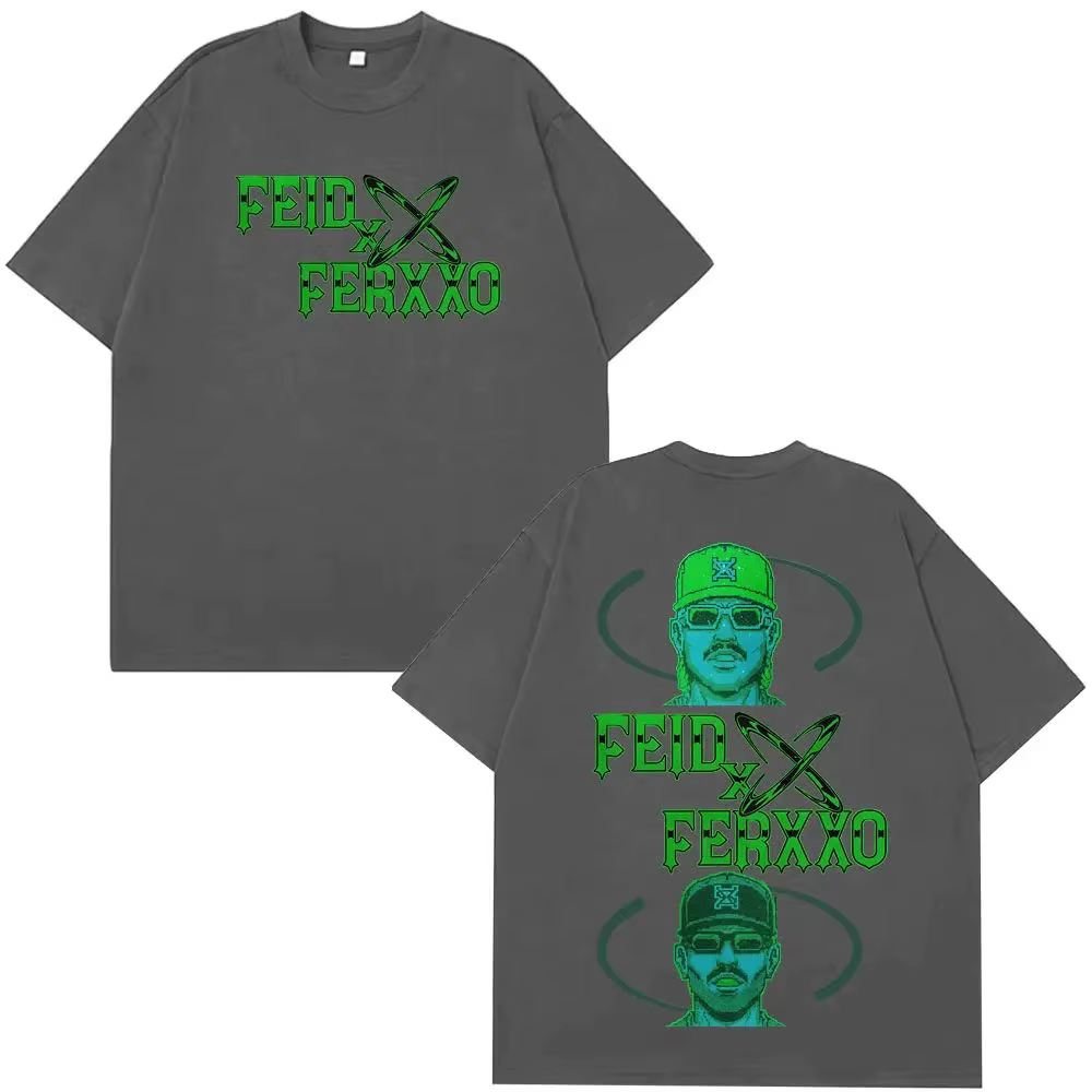 T-shirts Hip-Hop Tendance Rapper Feid Ferxxo Falxxo Tour 2026 Imprimé T-shirt Homme Femme Été Décontracté Ample Streetwear Unisexe