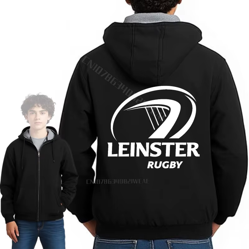 Streetwear hommes sweats à capuche pull à capuche Leinster Rugby Logo sur sweat à capuche voyage classique grande taille sweat à capuche Vintage imprimé