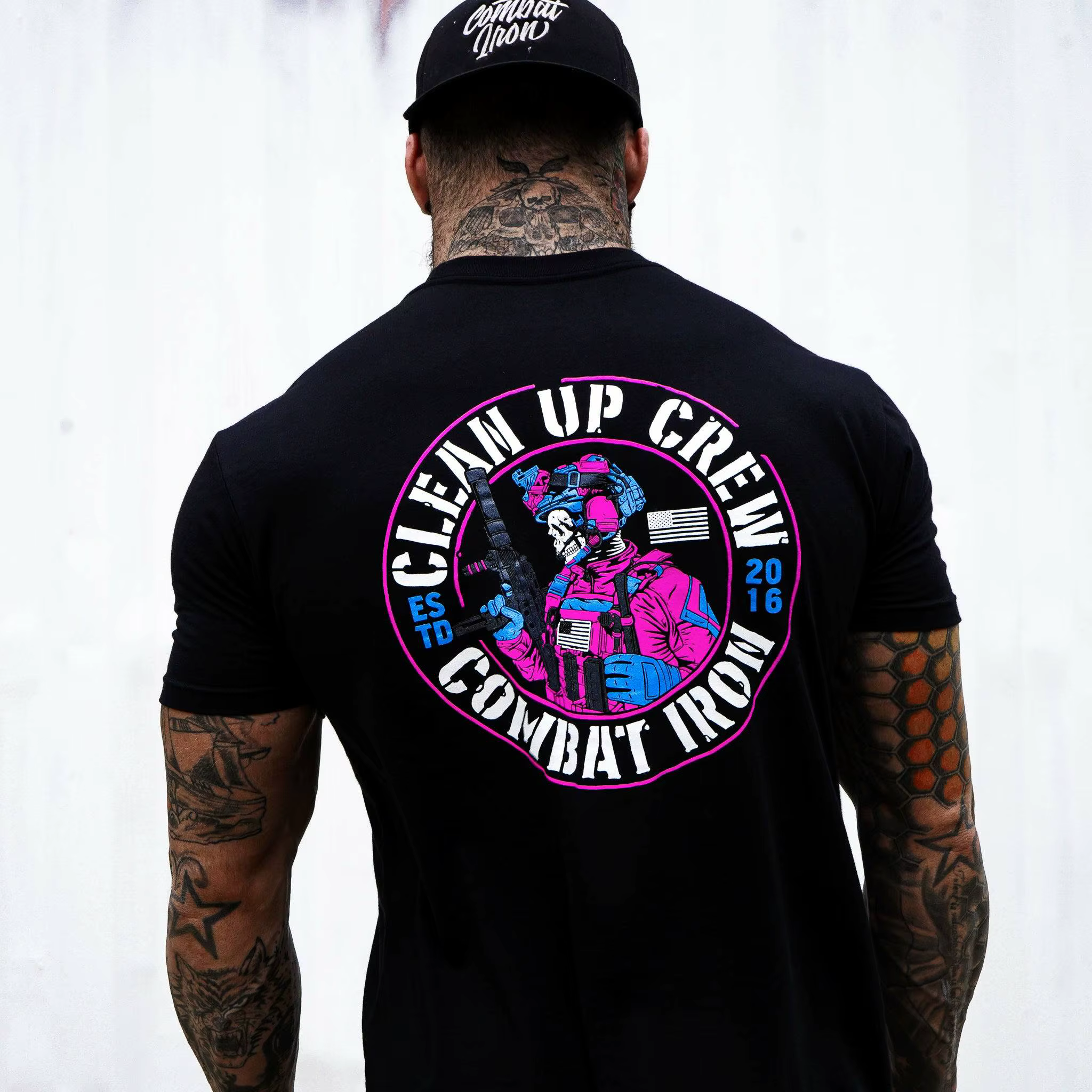 T-shirt pour homme Clean Up Crew Operator Skull