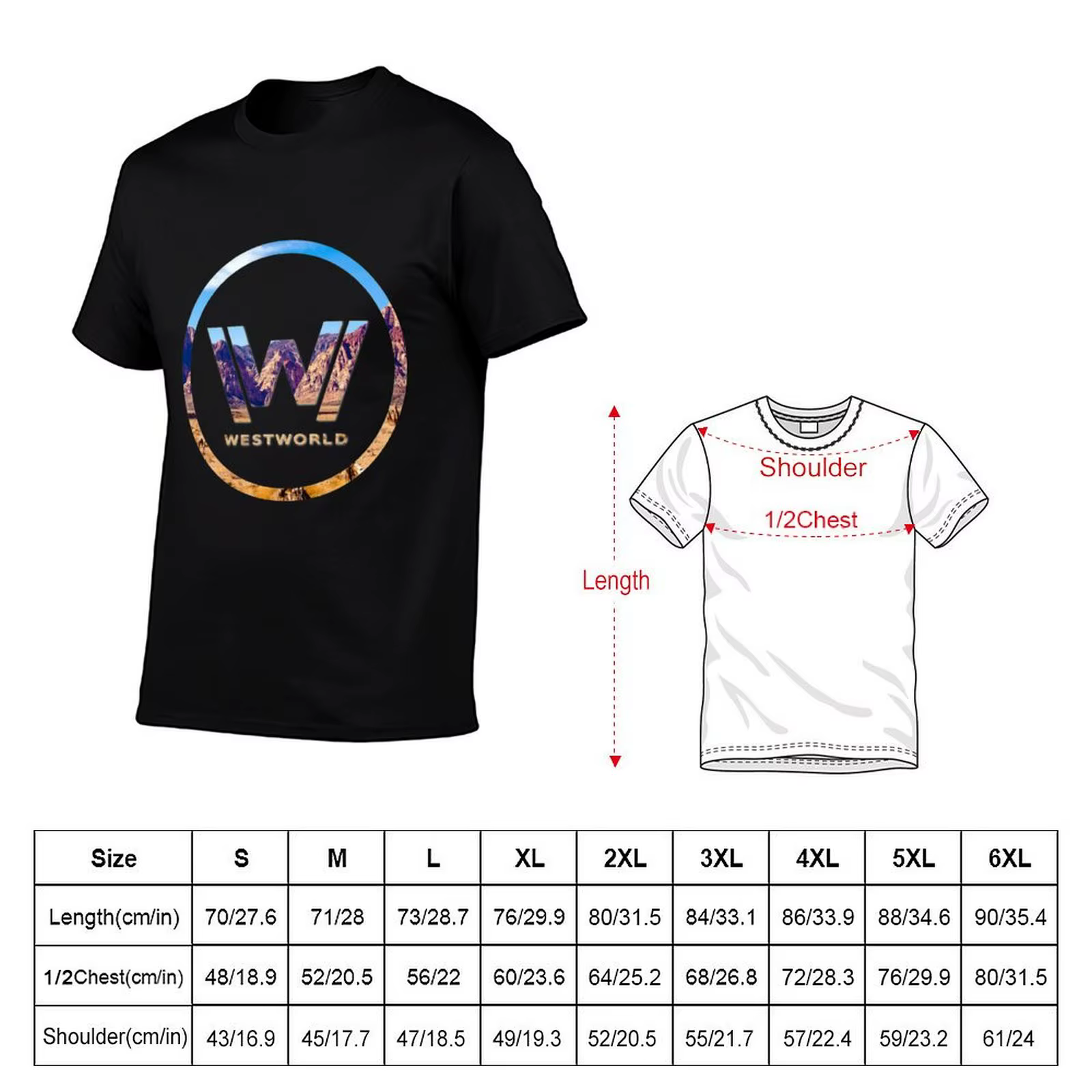 T-shirt Westworld grande taille à manches courtes pour l'entraînement