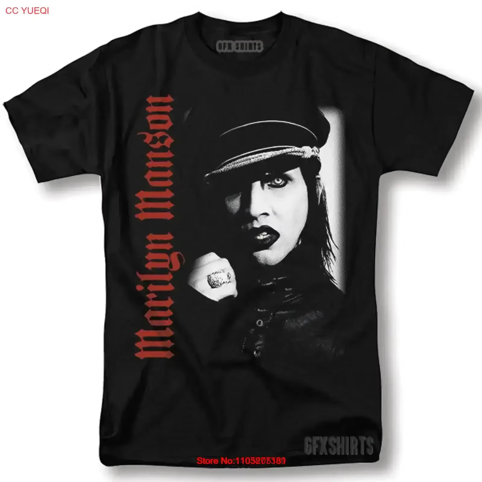 Marilyn Manson t-shirt Rock Merch Concert Tour Vintage Design lavé élégant respirant homme décontracté graphique mode