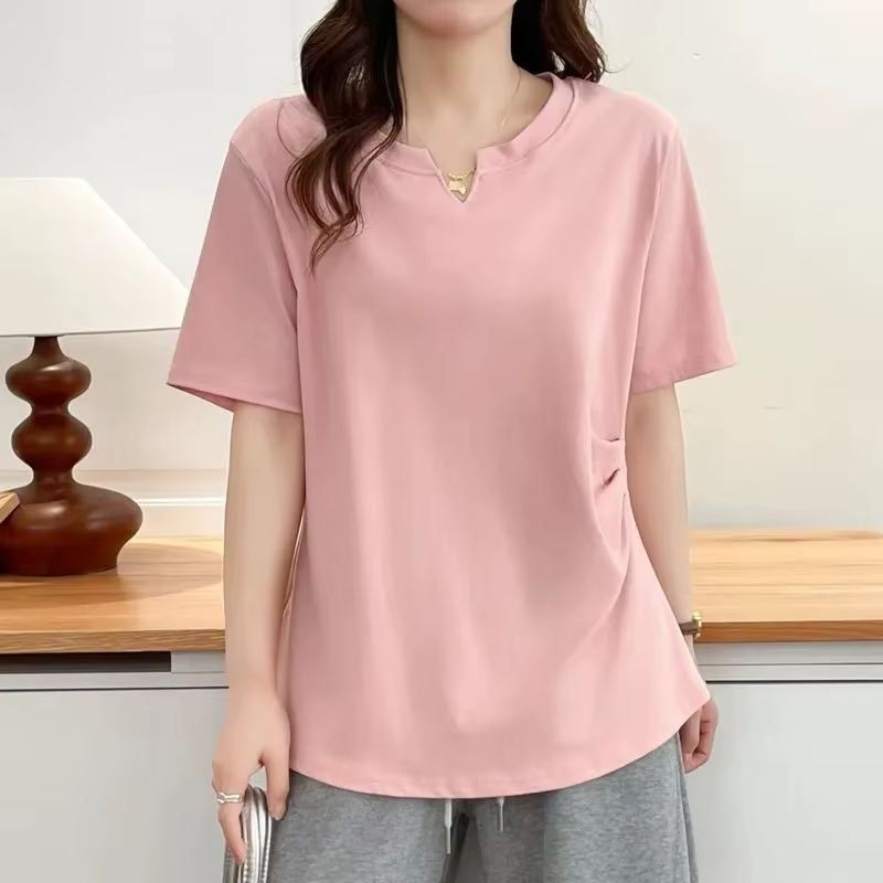 T-shirt femme à col en V