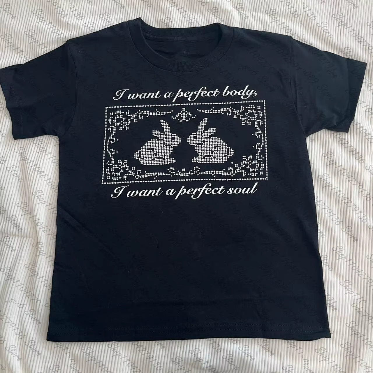 T-shirts imprimés lettres style punk pour femmes
