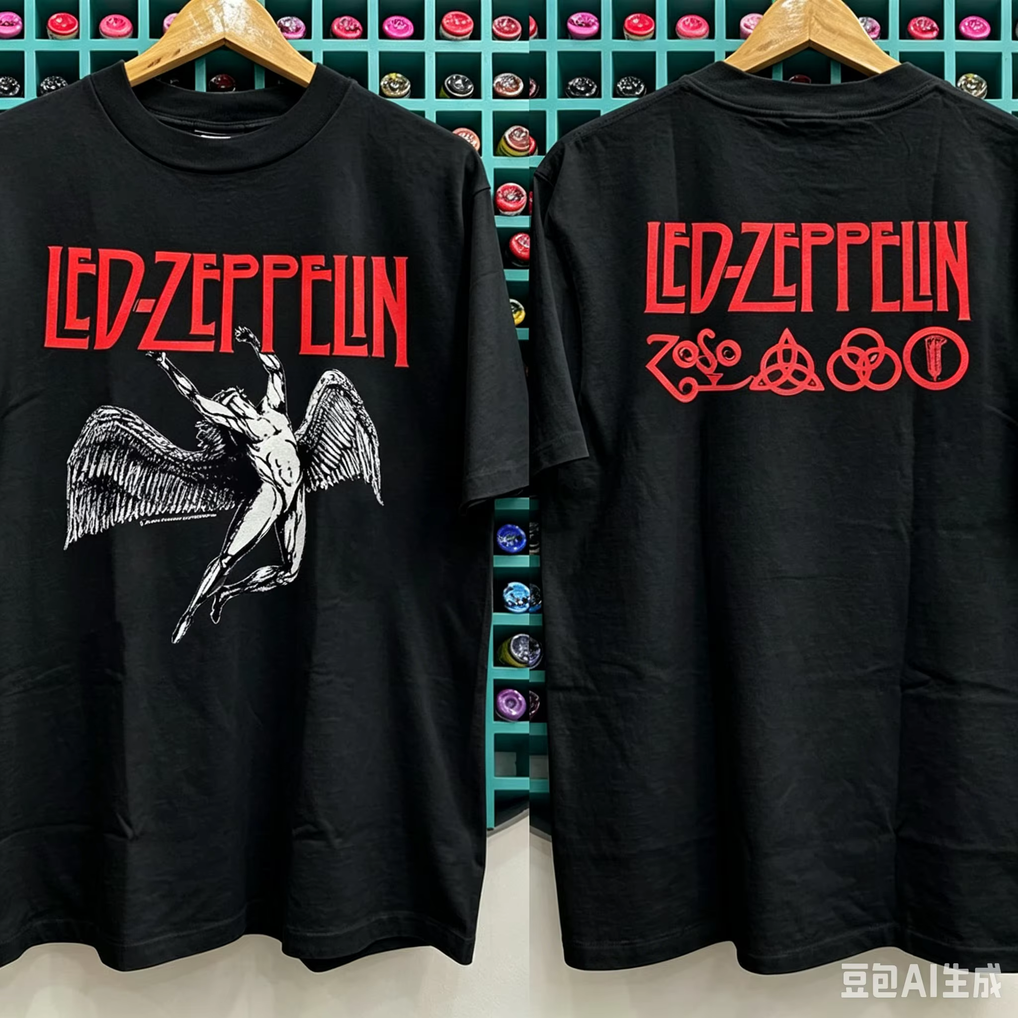T-shirt à manches courtes Led Zeppelin Rock Band 2026