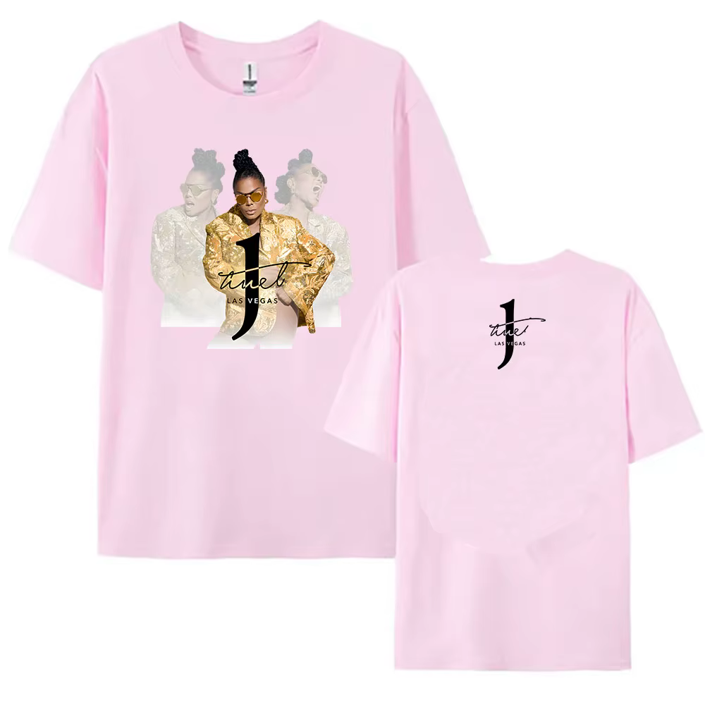 Las Vegas Tour 2025 Janet Jackson T-shirt coton été col rond femme t-shirts de haute qualité décontracté Grunge