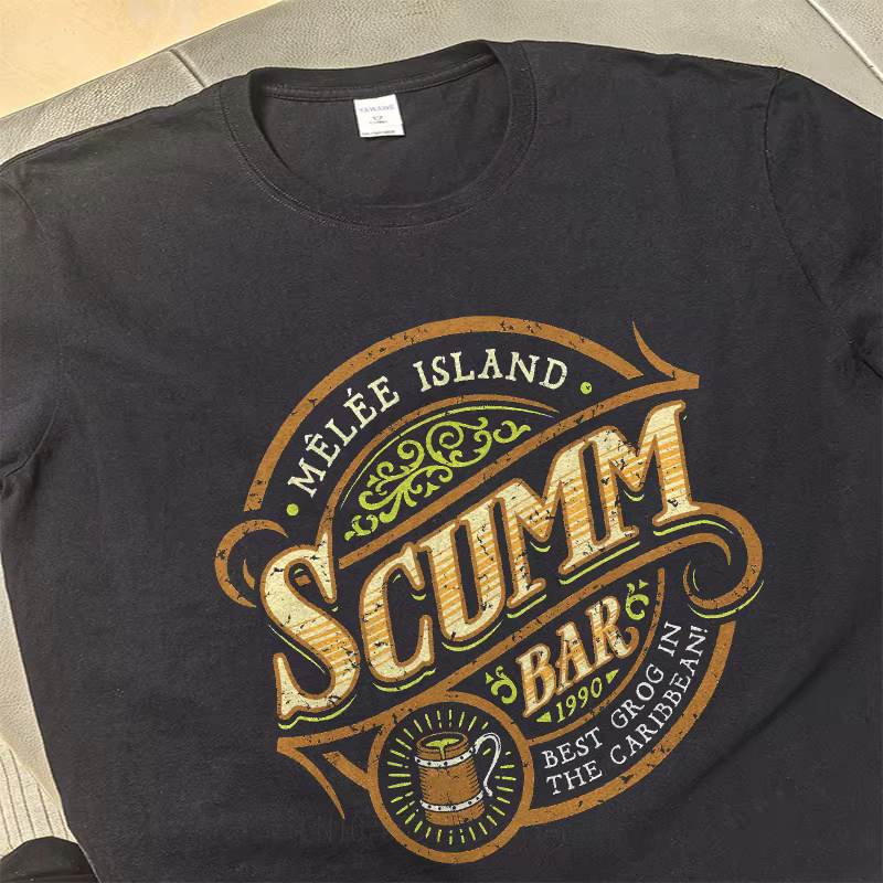 T-shirt classique d'été unisexe M � � l l � � e Island Scumm Bar Best Grog In The Caribbean