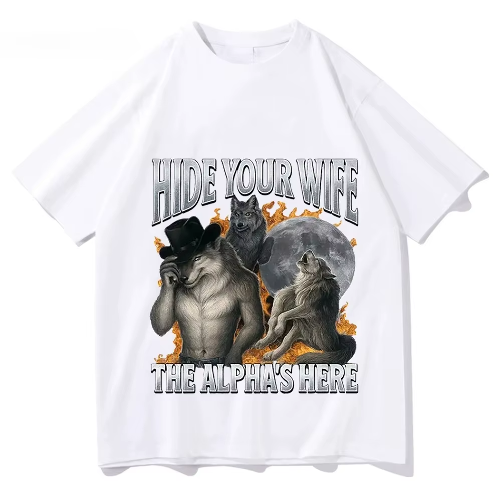 Cachez votre femme, l'alpha-lichien est en route ! T-shirt drôle avec motif de loup-garou
