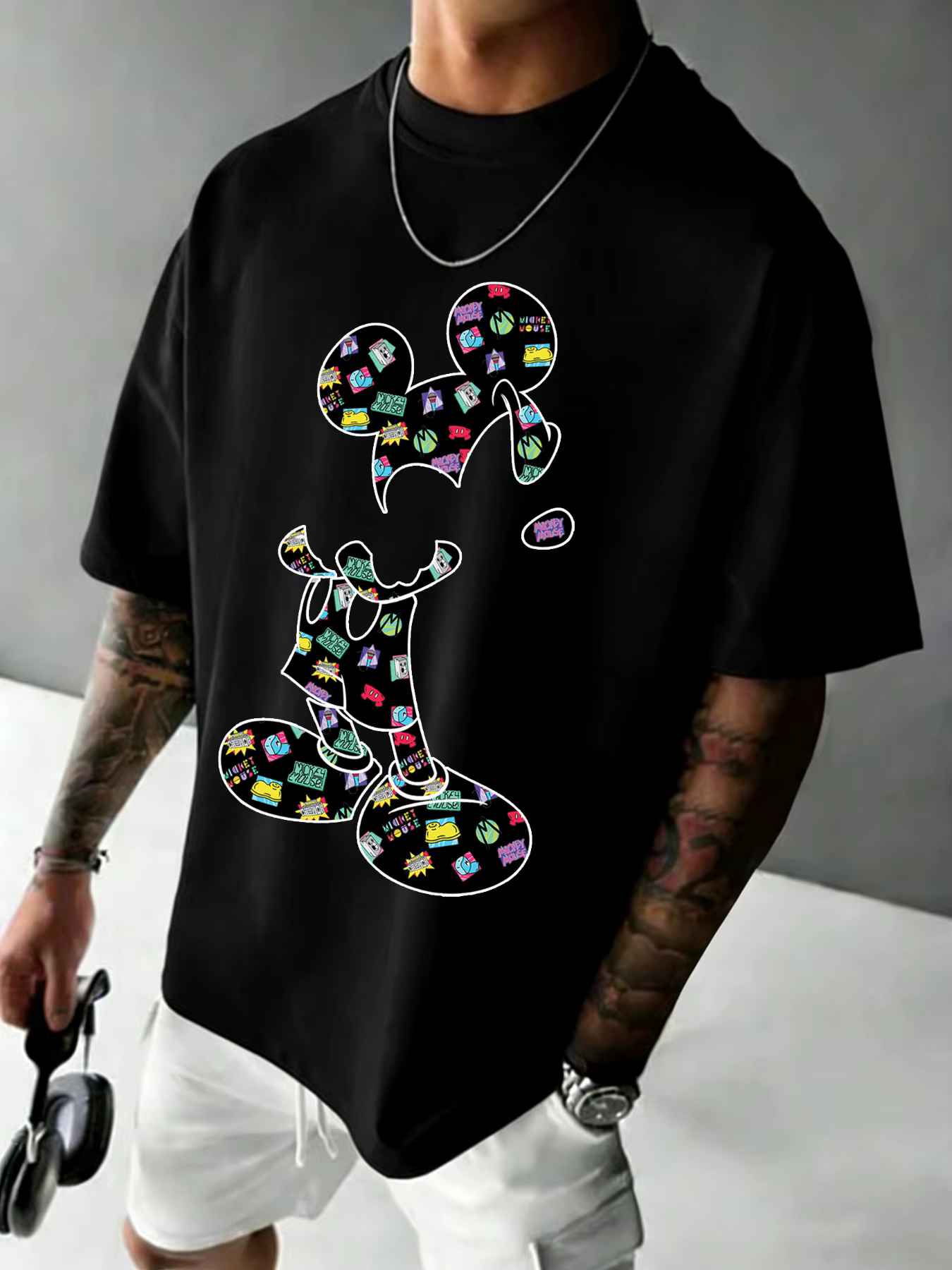 T-Shirt imprimé Mickey Mouse pour hommes