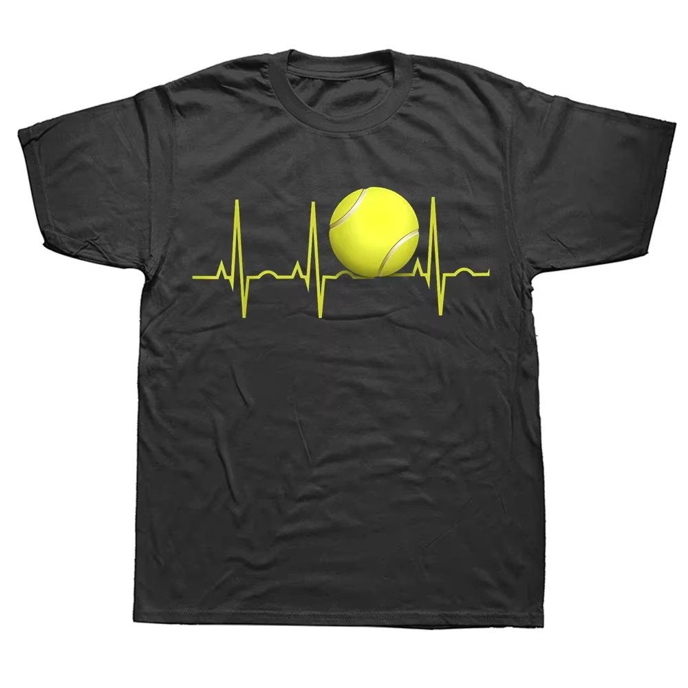 Drôle Tennis battement de coeur t-shirts Style d'été graphique coton Streetwear à manches courtes joueur