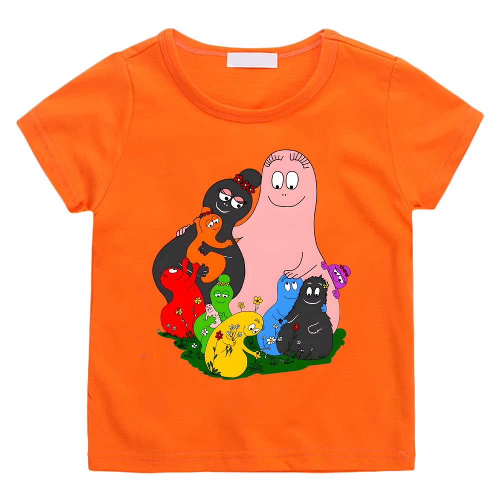 Barbapapa T-shirt 100% coton Camisetas décontracté doux Kawaii mignon garçons/filles dessin animé