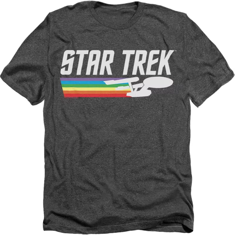 T-shirt Star Trek Live Long & Prosper en charbon de bois