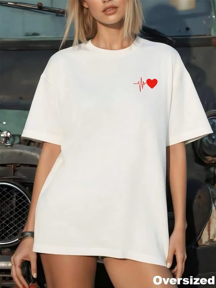 Nouveau T-shirt tendance pour femme 2026 – Classique noir/blanc