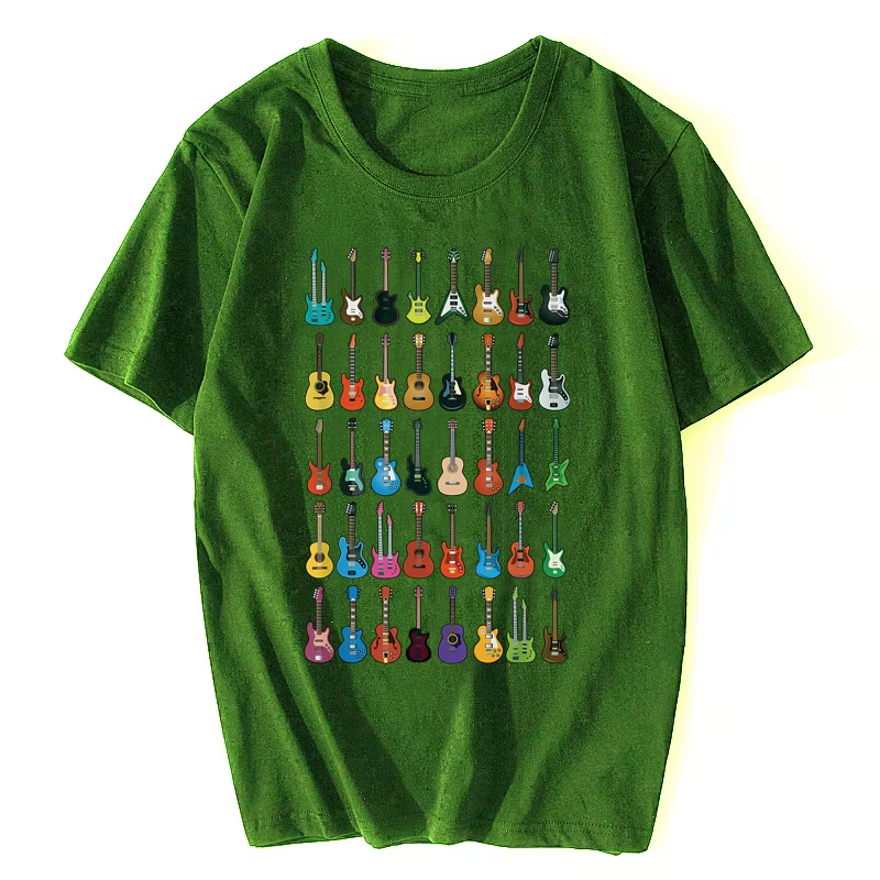 Amour guitare T-shirt hommes différentes guitares