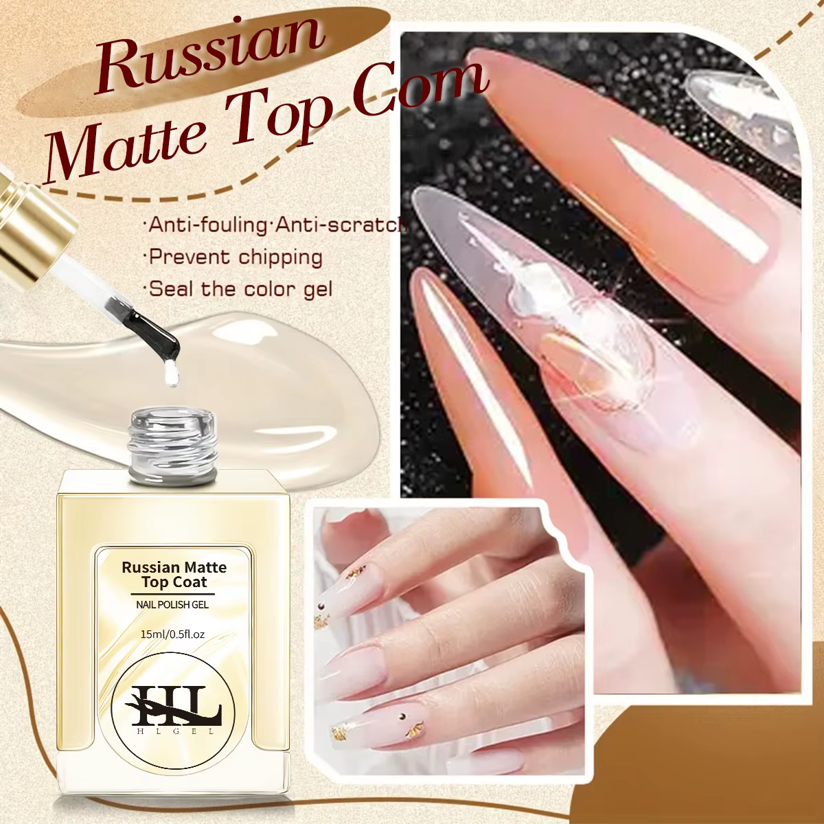 Vernis Gel mat pour couche de finition, 15ml, fonction mate, scellant Semi-Permanent, vernis à tremper, UV LED, fournitures de Gel fonctionnelles pour Nail Art