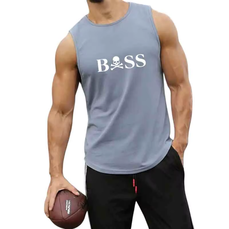 Débardeur de fitness ample pour hommes, t-shirt sans manches, vêtements de fitness, gilet d'entraînement de basket-ball, sous-vêtement de sport pour hommes