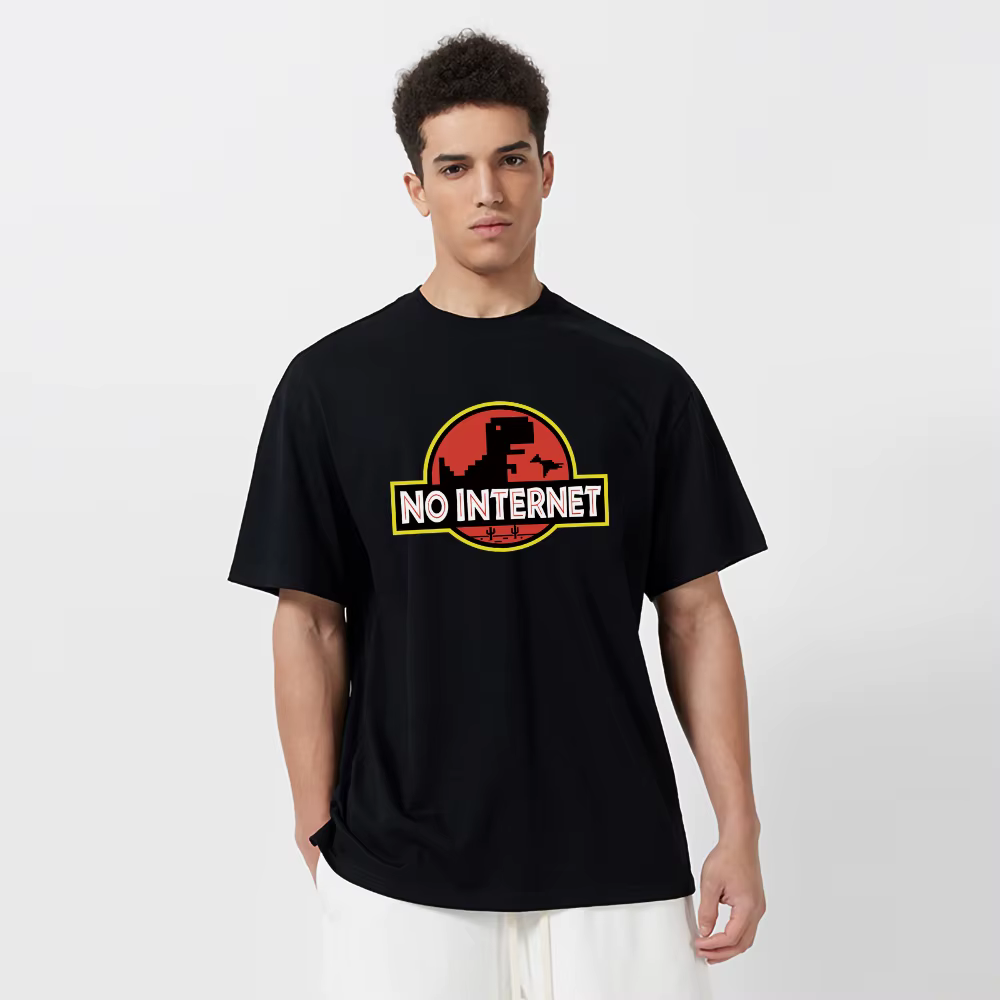 T-shirt imprimé de dinosaure de dessin animé pour homme
