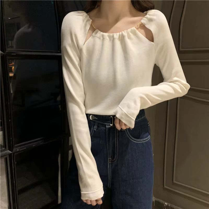 T-shirt à manches longues pour femmes au printemps et en automne 2025