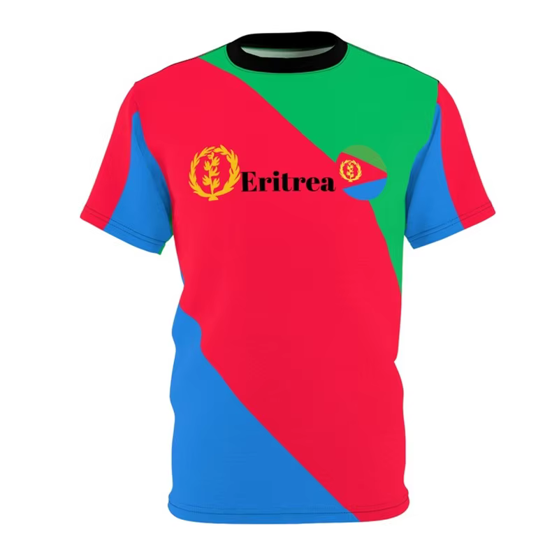 Afrique érythrée Football T-shirt pour hommes Sport course respirant à manches courtes t-shirts drapeau érythréen