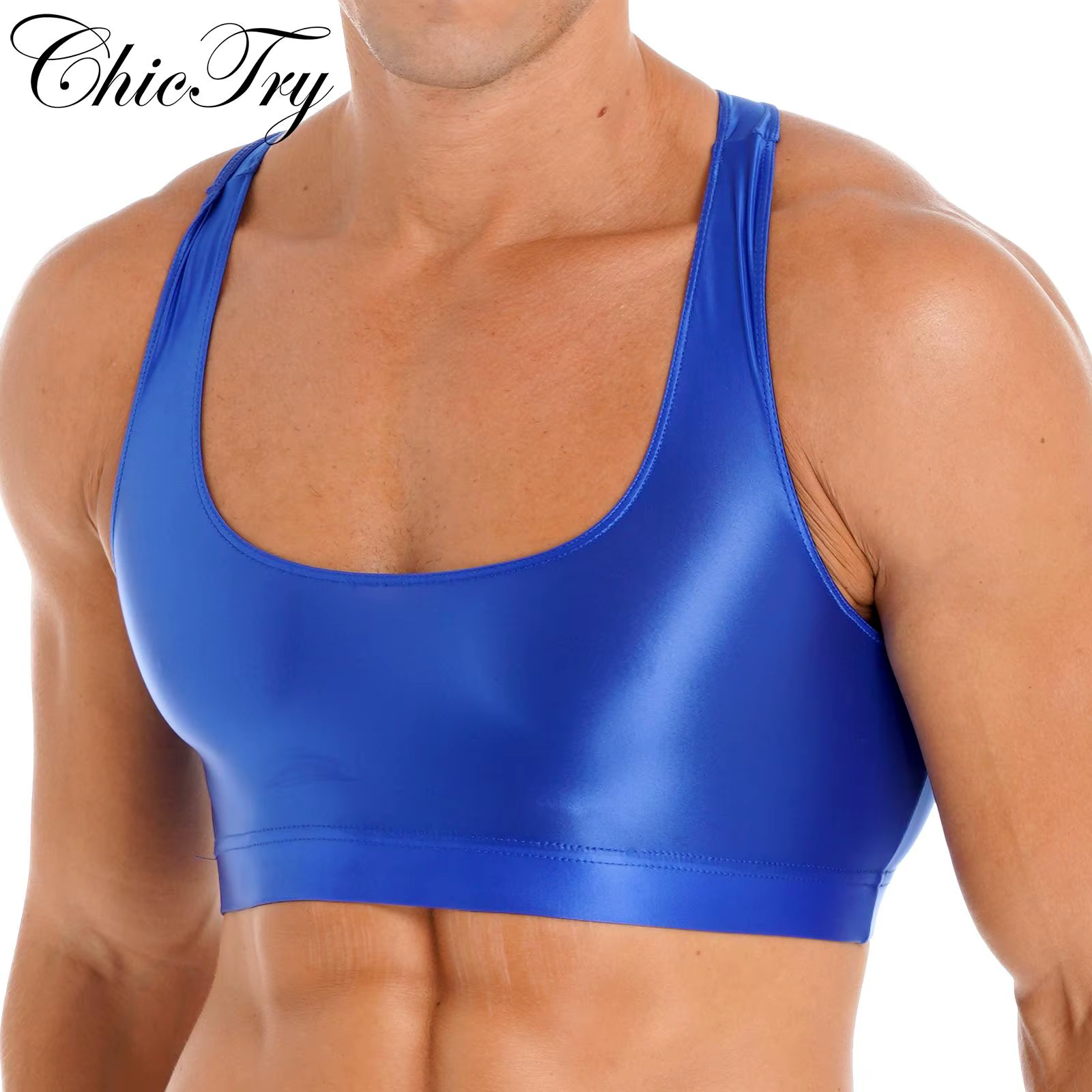 Hauts courts de sport brillants pour hommes