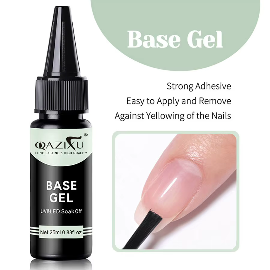 QAZIXU couche de Base et couche de finition vernis Gel Semi Permanent tremper le vernis à ongles Gel Kit d'outils de conception d'art d'ongle