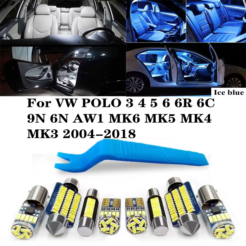 Lumière LED intérieure de voiture pour VW POLO 3 4 5 6 6R 6C 9N 6N AW1 MK6 MK5 MK4 MK3 2004 2005 2006 2007 2015 2017