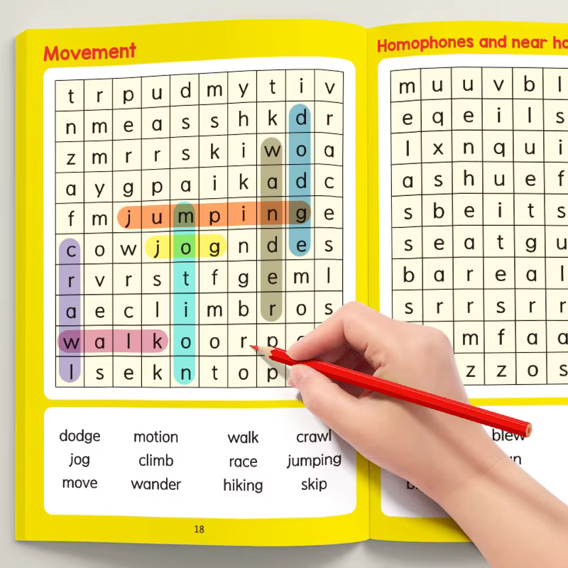Cahier d'exercices amusants de recherche de mots