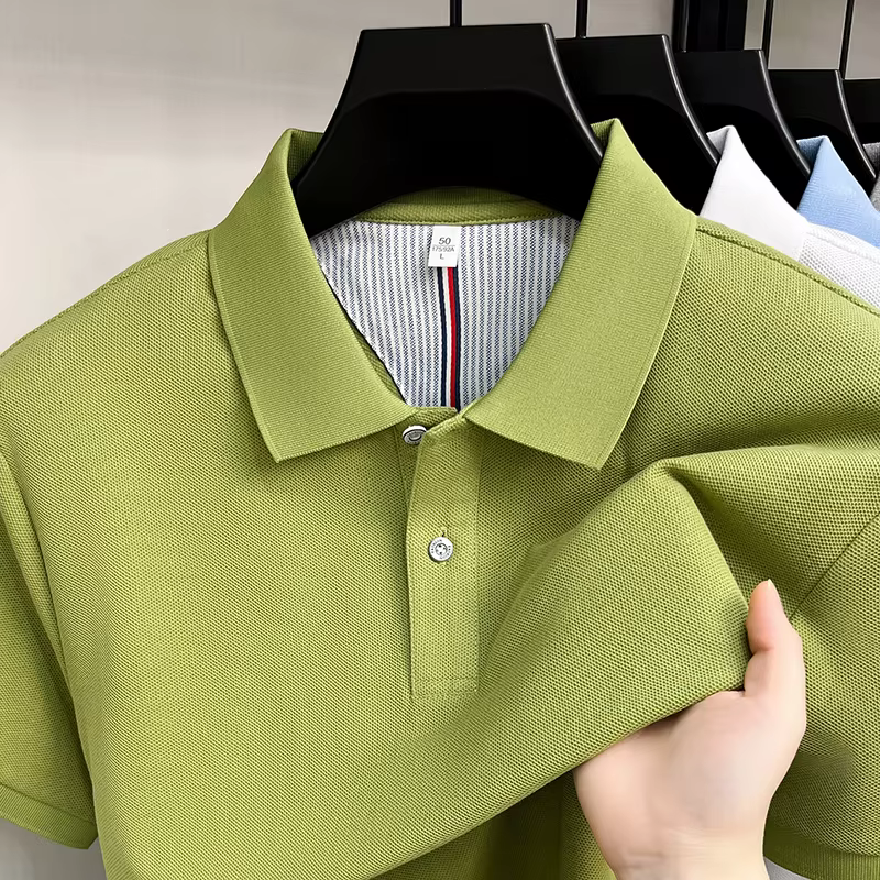 100% coton de luxe chemise polo à manches courtes pour hommes nouveau classique simple couleur solide confort été respirant casual business T-shirt