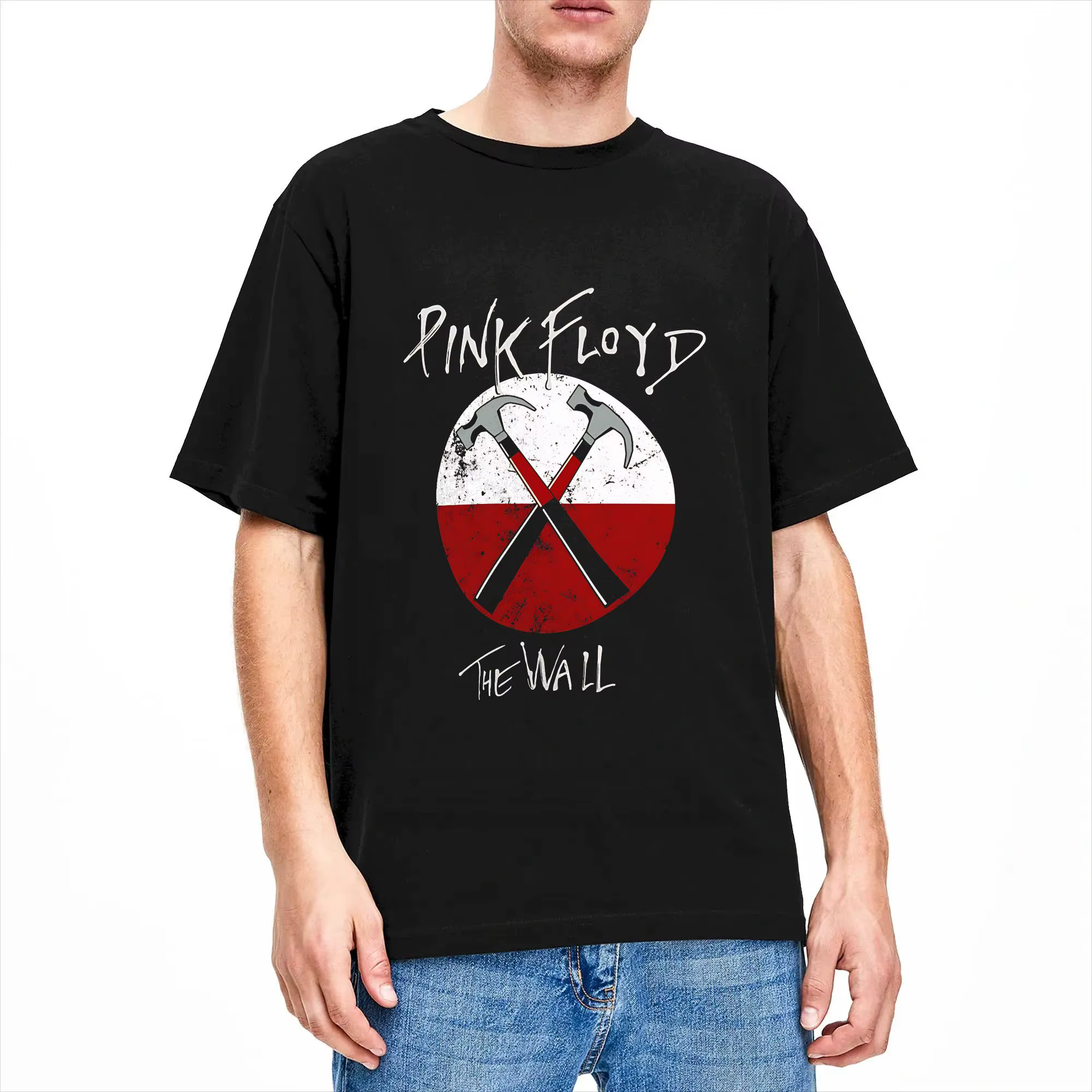 T-shirts pour hommes P-Pink Floyds Hammer Pink